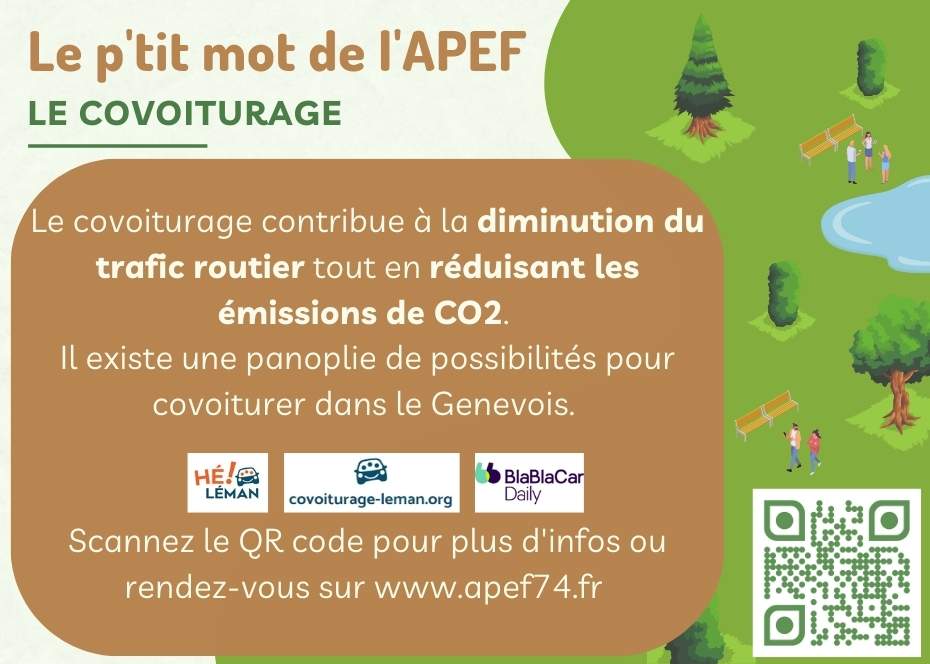 Le covoiturage contribue à la diminution du trafic routier tout en réduisant les émissions de CO2. Il existe une panoplie de possibilités pour covoiturer dans le Genevois. 